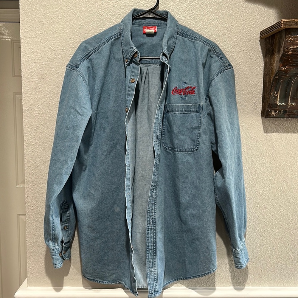 Vintage Coca Cola Denim Button Down Shirt